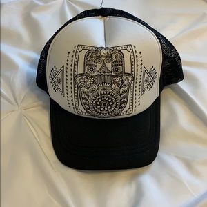 Hand mandala trucker hat
